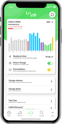 true energy app til smart opladning uden abonnement