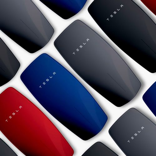 Tesla ladeboks farver i sort, blå, rød, sølv Tesla Wall Connector Gen 3 i sort, blå, rød, sølv