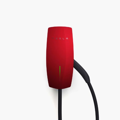 Tesla Wall Connector i rød Tesla ladeboks i rød