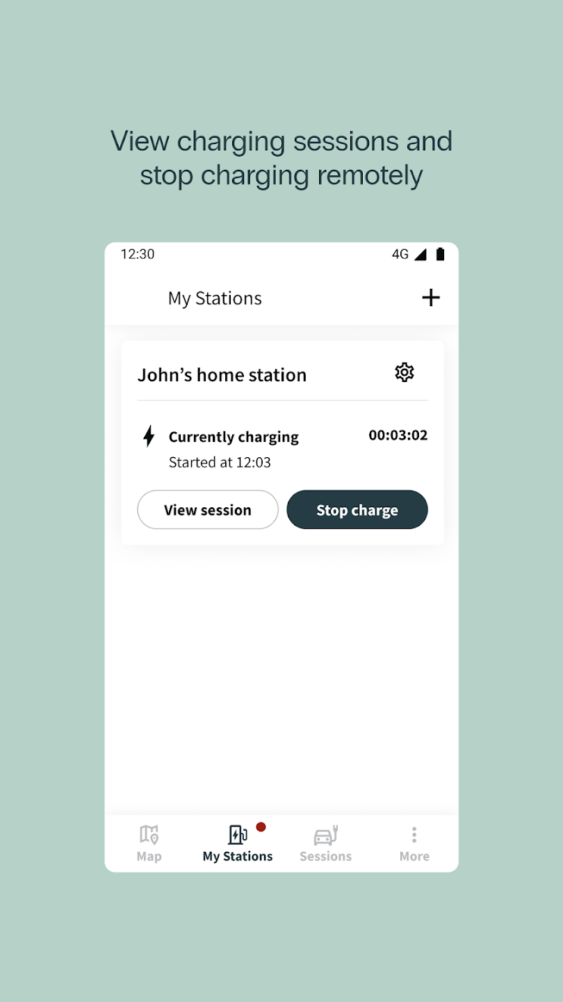 EVbox app - stop opladning