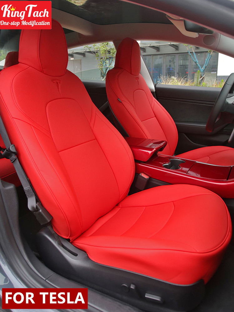Car Seat Covers For Tesla Model 3 S X Half Surround Waterproof Leather Seat Protector With air holes Custom Inerior Accessories