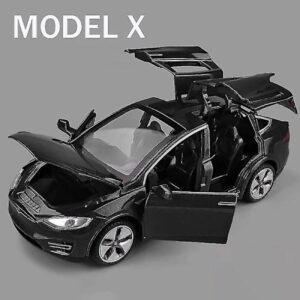 1:32 Tesla Model X Model 3 Model S Model Y Legeringsbilmodel Støbte Legetøjsbiler Lyd Og Lys Børnelegetøj Til Børn Gaver Drengelegetøj