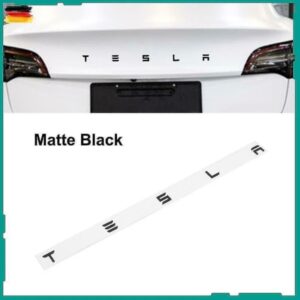 3D Mat Sort Tesla Bagklap Emblem - Specialdesignet Bilemblem til Tesla Model S/X/Y