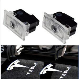 4 stk. Tesla bildørlys, LED bildør logo lys, bildør Pr