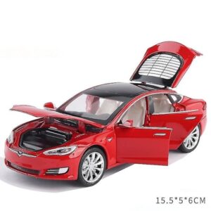 1:32 Tesla Model X Model 3 Model S Model Y Legering Bilmodel Diecasts Legetøjsbil Lyd Og Lys Børnelegetøj Til Børn Gaver Drenge Legetøjsmodel S Rød