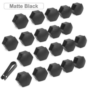 Hjulkapselsæt Centerkapsel Til Tesla Model 3 Y Nav Møtrikdæksel Med 20 Navdæksler 1 Møtrikdæksel Aftrækker, mat sort