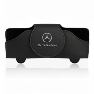 Solbrilleholder / Brilleklemme til Bil - PU-Læder med Magnet & Logo