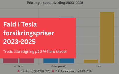 Fald i Tesla forsikringspriser 2023-2025