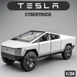 1:24 Tesla Cybertruck Pickup Legering Støbt Legetøjsbil Metal Legetøjsbil Model Lyd Og Lys Træk Tilbage Samling Børn
