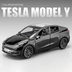 1:24 Tesla Roadster Model Y Model 3 Tesla Model S Legetøjsbil i metal med lyd og lys - Samleobjekt til børn - Fødselsdagsgave