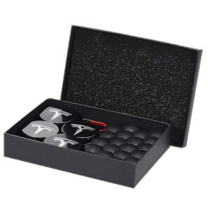 Hjulkapselsæt kompatibelt med Tesla Center Hub Cap Sæt Hjulmutterdæksel Navkåpa kompatibelt med Model Y Model 3 Model S Model X (model 3)