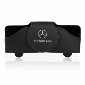 Solbrilleholder / Brilleklemme til Bil - PU-Læder med Magnet & Logo - Mercedes-Benz