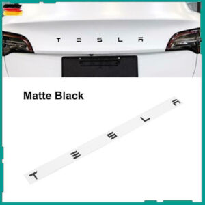 3D Mat Sort Tesla Bogstav Kofferrumspanel Badge