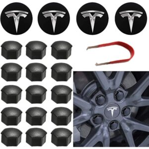 Tesla Hjulkapsler Center Cap Sæt Hjulmutterdæksler Center Modificeringsdæksler Til Model Y Model 3 Model S Model X