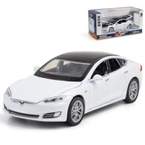 Tesla Model S Bilmodel med Lys & Åbenbar Dør Musikalsk Simuleringskøretøj (hy)-ZZY