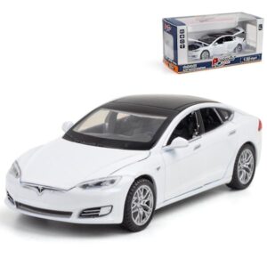 Tesla Model S Bilmodel med Lys & Åbenbar Dør Musikalsk Simuleringskøretøj (hy)-ZZY