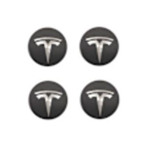 Til Tesla Model 3 Hjulkapsel Logo - Mørkegrå med Sølv Logo (Pakke med 4)