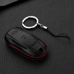 Til Tesla Model S/X Fob Cover 1 stk. Ægte Læder Nøgle Lomme Etui Cover Holder Nøgle Skal Nøgleetui (FMY) model S