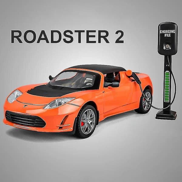 1:24 Tesla Roadster Model Y Model 3 Tesla Model S Legetøjsbil i Metal med Lyd og Lys - Samleobjekt til Børn - Fødselsdagsgave