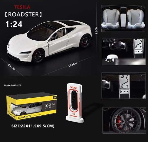 1:24 Tesla Model 3 Model Y Model S Model X Legering Støbt Bilmodel Lyd Og Lys Børns Legetøj Samleobjekter Fødselsdagsgave