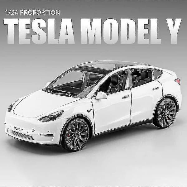 1:24 Tesla Model S Model 3 Tesla Model Y Legering Støbt Legetøjsbil Model Lyd Og Lys Børnelegetøj Samlerobjekter Fødselsdagsgave Boris