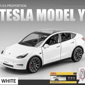 1:24 Tesla Model Y Model 3 Opladningsbase Legering Støbt Legetøjsbil Model Lyd og Lys Børnelegetøj Samlerobjekt Fødselsdagsgave