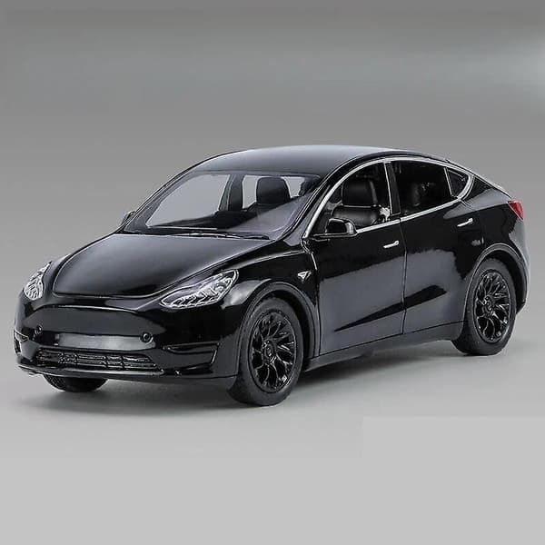 1/32 Tesla Model S Legetøjsbil Model, Trykstøbt Legering Metal Miniature Lyd & Lys Træk Tilbage 1:32 Samling Gave Til Drengebørn