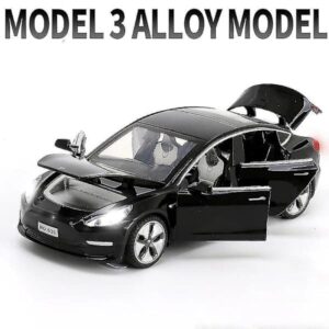1:32 Tesla Model X Model 3 Model S Model Y Legering Bilmodel Diecasts Legetøjsbil Lyd Og Lys Børnelegetøj Til Børn Gaver Drengelegetøj Model 3 Sort