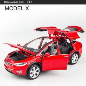 1:32 Tesla Model X Model 3 Model S Model Y Legerings Bilmodel Diecasts Legetøjsbil Lyd Og Lys Børnelegetøj Til Børn Gaver Drengelegetøj-FF-