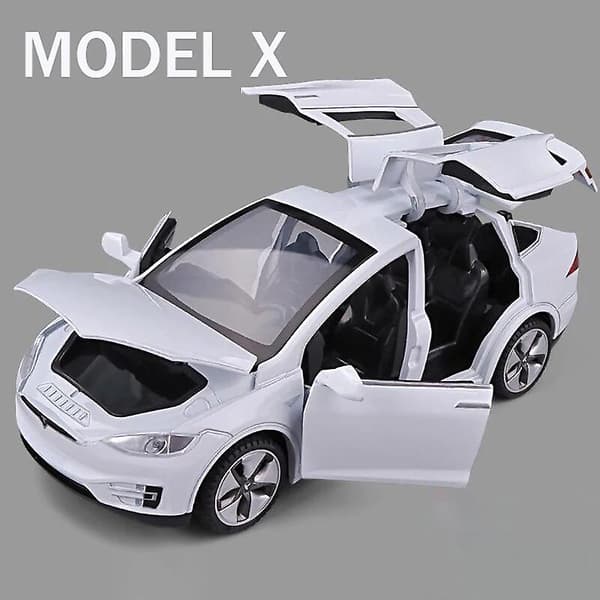 1:32 Tesla Model X Model 3 Model S Model Y Legetøjsbil i Metal med Lyd og Lys - Gave til Børn og Drenge
