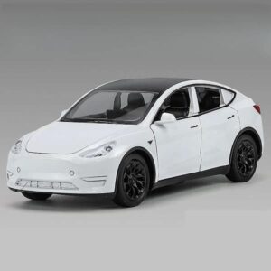 1/32 Tesla Model Y SUV Legetøjsbil Model Støbt Legering Metal Miniature Lyd & Lys Træk Tilbage 1:32 Samling Gave Til Drenge Børn[BT]