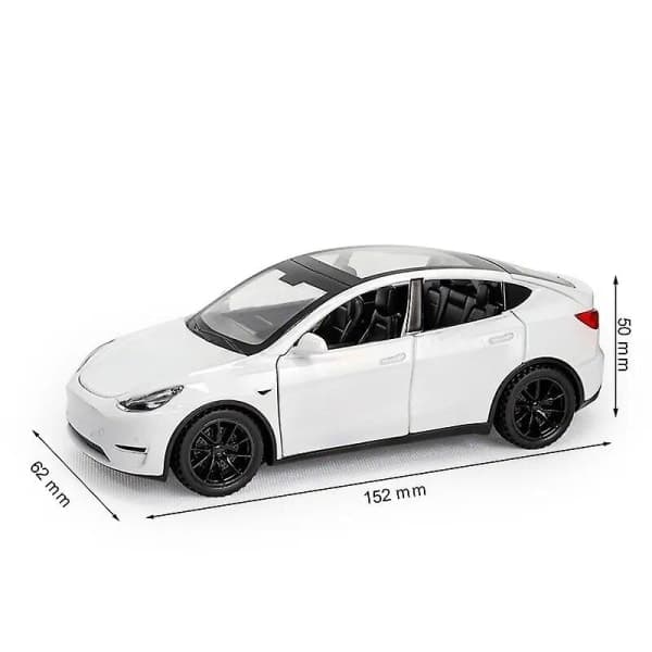 1/32 Tesla Model Y SUV Legetøjsbil Model Støbt Legering Metal Miniature Lyd & Lys Træk Tilbage 1:32 Samling Gave til Drenge Tesla Model Y