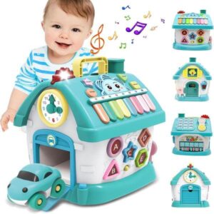 Baby Legetøj, Funktionelt Hus til Baby 12-18 Måneder - Montessori Legetøj til 1 2 3 År Gamle, Legetøj med Lyd/Lys/Musik/