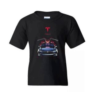 Børns Tesla Model X Eventyr: Sort T-shirt Limited Edition Rockinstone