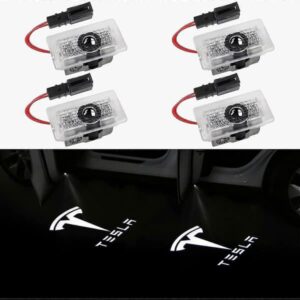 Dørlogo Projektorlys Velkomstlys Trinlys Til Tesla Model 3 Model Y Model S Model X Billedørlys Tesla Lys Tesla Tilbehør, 4 (FMY)