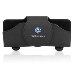Solbrilleholder / Brilleklemme til Bil - PU-Læder med Magnet & Logo - Volkswagen