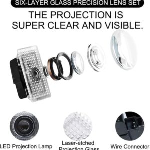 Tesla Billedørlys 4 stk, LED Billedørlogo Lys, Billedør Projektor til Tesla Model 3, Model S, Model X, Model Y