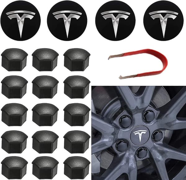 Tesla Hjulkapsler Center Cap Sæt Hjulmutterdæksler Center Modificeringsdæksler Til Model Y Model 3 Model S Model X