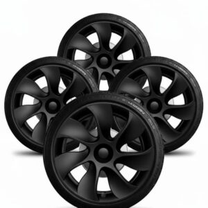 Tesla Model Y Hjulkapsler 19" - Kompatibel med Tesla Model Y 2020-2024 - Cyclone Aero Wheel Covers Sort (4 stk)