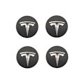 Til Tesla Model 3 Hjulkapsel Logo - Mørkegrå med Sølv Logo (Pakke med 4)