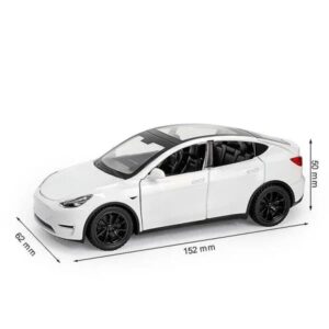 1/32 Tesla Model Y SUV Legetøjsbil Model Støbt Legering Metal Miniature Lyd & Lys Træk Tilbage 1:32 Samling Gave til Drenge Tesla Model Y