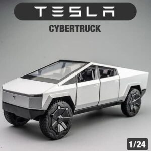 1:24 Tesla Cybertruck Pickup Legering Støbt Legetøjsbil Metal Legetøjsbil Model Lyd Og Lys Træk Tilbage Samling Børn
