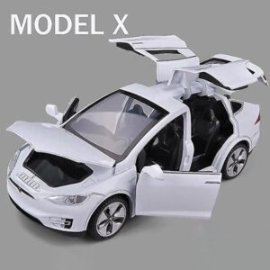 1:32 Tesla Model X Model 3 Model S Model Y Legering Bilmodel Diecasts Legetøjsbil Lyd Og Lys Børnelegetøj Til Børnegaver Drengelegetøj