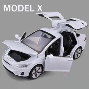 1:32 Tesla Model X Model 3 Model S Model Y Legetøjsbil i Metal med Lyd og Lys - Gave til Børn og Drenge