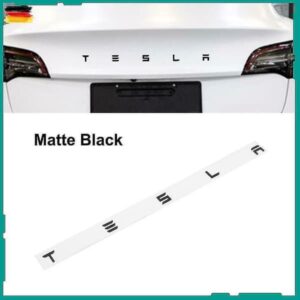 3D Mat Sort Tesla Bogstav Kofferrumspanel Badge