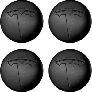 4 stk. hjulcenterkapselklistermærke til Model 3 / Model Y, hjulfælgdæksel 2,2" centerkapselklistermærke kompatibel med Tesla hjulkapsler med logoemblem, vandtæt