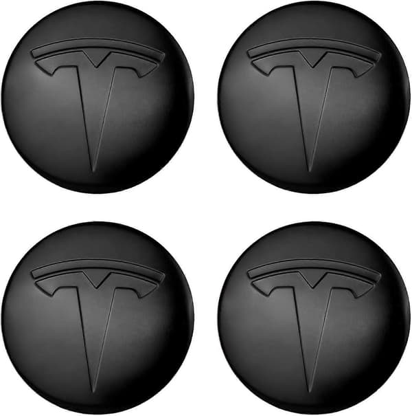 4 stk. hjulcenterkapselklistermærke til Model 3 / Model Y, hjulfælgdæksel 2,2" centerkapselklistermærke kompatibel med Tesla hjulkapsler med logoemblem, vandtæt