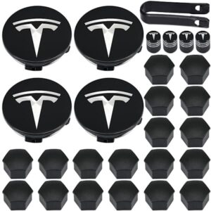 Hjulkapsler, Tesla hjulkapsler centerkapsler til Tesla Model 3, Model Y, Model S, Model X, sølv logo