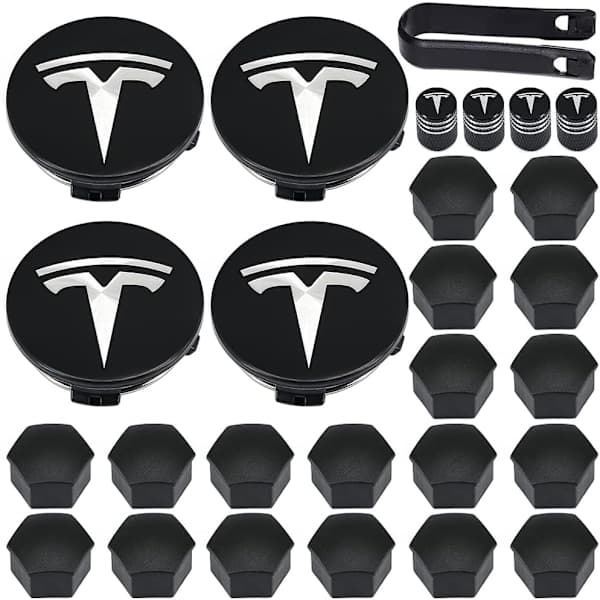 Hjulkapsler, Tesla hjulkapsler centerkapsler til Tesla Model 3, Model Y, Model S, Model X, sølv logo