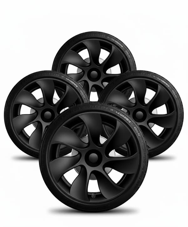 Tesla Model Y Hjulkapsler 19" - Kompatibel med Tesla Model Y 2020-2024 - Cyclone Aero Wheel Covers Sort (4 stk)